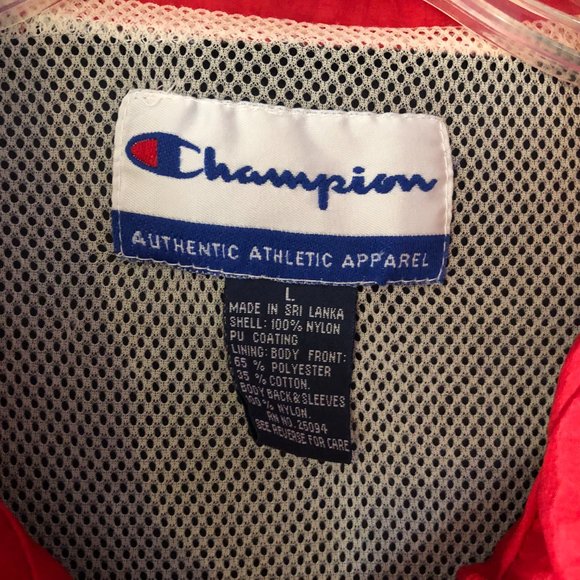 Champion Blue Red 1996 Atlanta Olympics USA Athletic Zip Windbreaker Jacket L - Picture 14 of 14